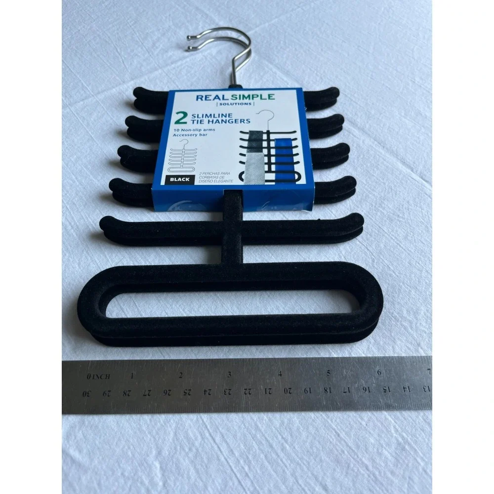 Real Simple Solutions Slim Line Tie Hangers 2-Pack Space Saving Closet Organizer